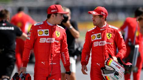 Formel 1: Ferrari-Pilot Charles Leclerc glaubt nicht an Vettel-Abschied, Sebastian Vettel (rechts) und Charles Leclerc bilden das Fahrer-Team bei Ferrari 