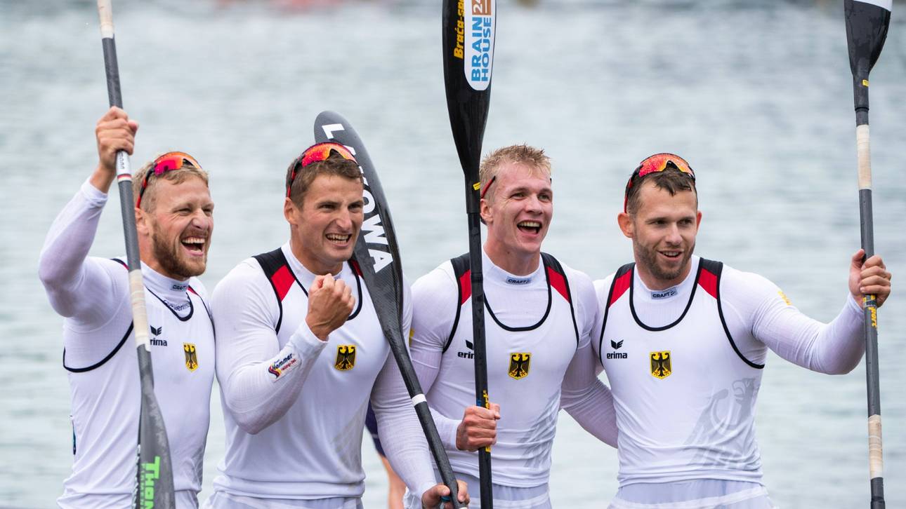 Deutscher Vierer lässt Muskeln spielen