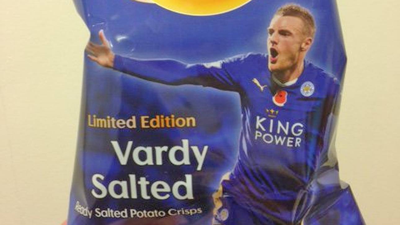 Leicesters Vardy ziert Chips-Tüte