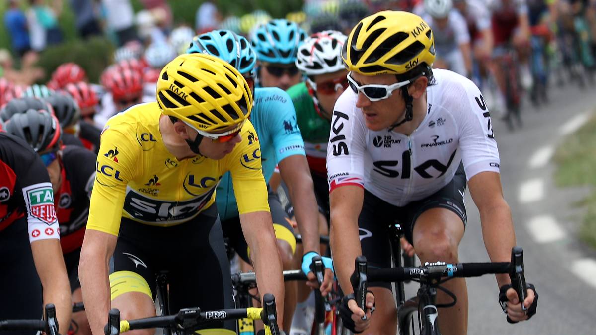 GERAINT THOMAS (9. Etappe): In der Schussfahrt vom Col de la Biche stürzt dann auch noch Christopher Froomes Edelhelfer Geraint Thomas zu Boden und scheidet mit einem Schlüsselbeinbruch aus