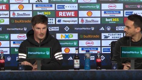 HSV-Trainer Merlin Polzin spricht vor dem Bundesliga-Spiel des Hamburger SV über den Eklat um Stefan Kuntz.