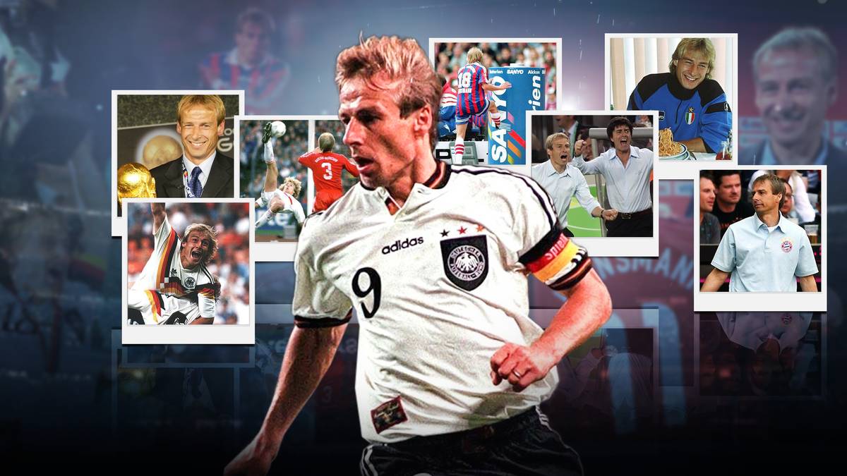 Weltmeister-Stürmer, Sommermärchen-Bundestrainer, dafür beim FC Bayern in eher unliebsamer Erinnerung: SPORT1 zeigt die Karriere von Jürgen Klinsmann in Bildern