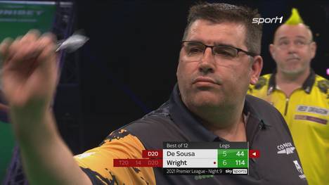 Peter Wright ist gegen Jose de Sousa mit 6:4 in Front und hat die Trümpfe für einen Sieg in der Hand. Jose de Sousa zieht den Kopf aber noch einmal aus der Schlinge. 
