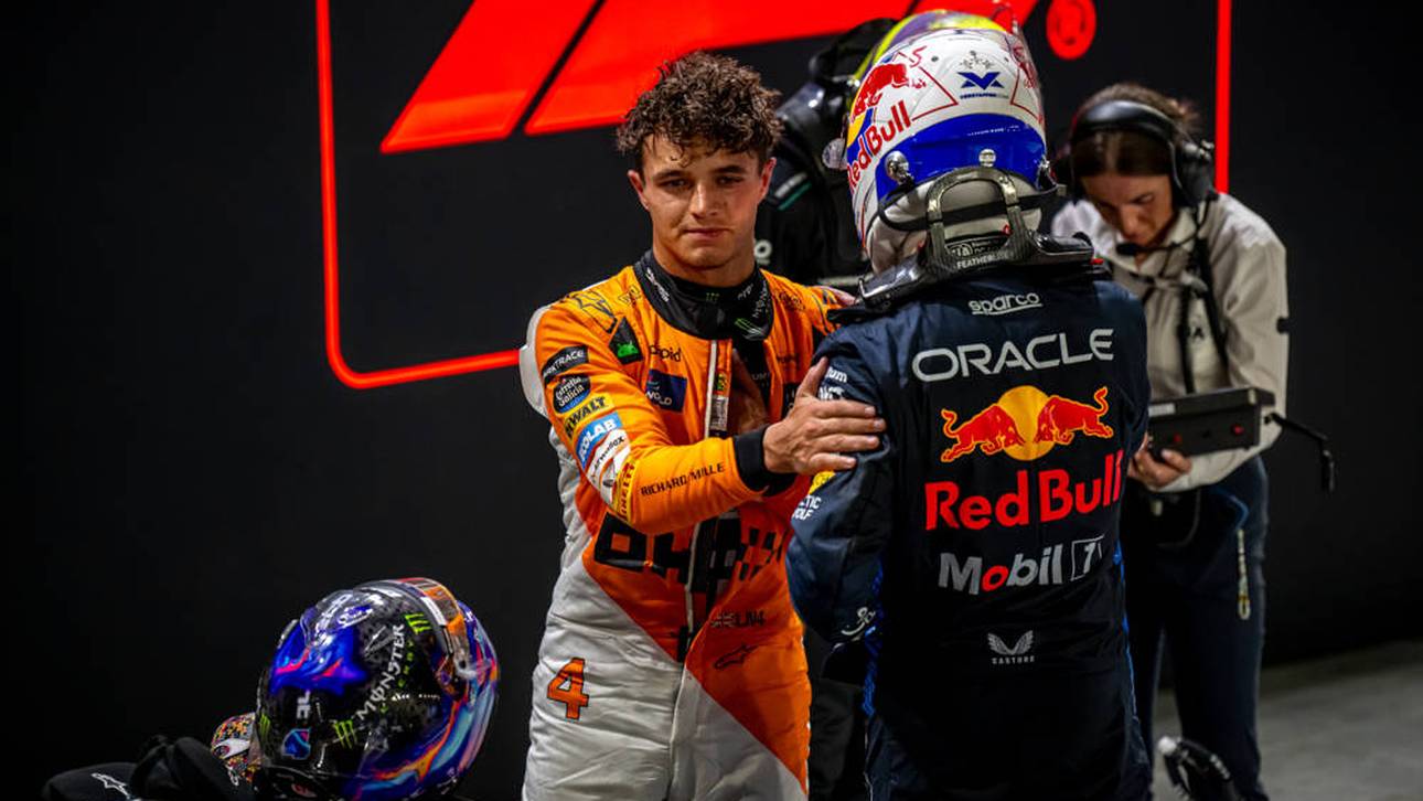Lando Norris (l.) touchierte in Singapur mehrfach die Mauer