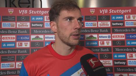 Leon Goretzka spricht im Interview über die Luxusbank des FC Bayern München im Spiel gegen den VfB Stuttgart.