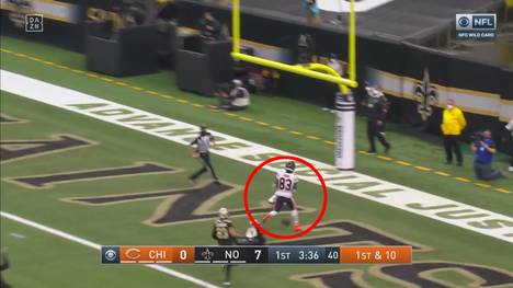 Die Saints gewinnen locker gegen die Bears. Die Gäste aus Chicago machen sich selbst das Leben schwer, zum Beispiel als Wims den Ball ohne Druck durch seine Arme rutschen ließ.