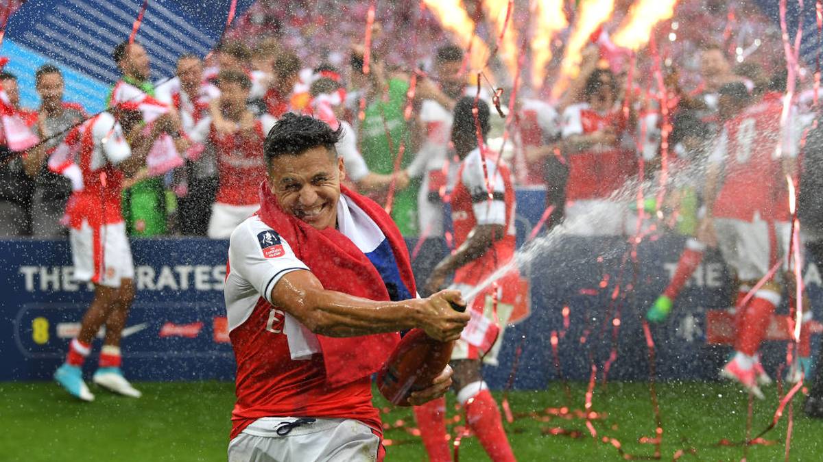 Alexis Sánchez feiert den Sieg des FA Cups 2017