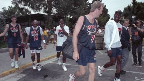 Das Dream Team mit Larry Bird und Michael Jordan löste 1992 einen Basketball-Boom aus