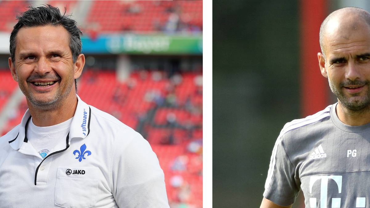 Zwischen den beiden Trainern herrscht eine größere Kluft. Pep Guardiola sammelte in seiner Laufbahn bislang 19 Titel, gewann zwei Mal die Champions League und zählt zu den besten Trainern der Welt. Und Dirk Schuster? Der holte 2013 mit Darmstadt den Hessenpokal, der Durchmarsch von der 3. Liga dürfte sich aber eher wie ein persönlicher Champions-League-Triumph angefühlt haben