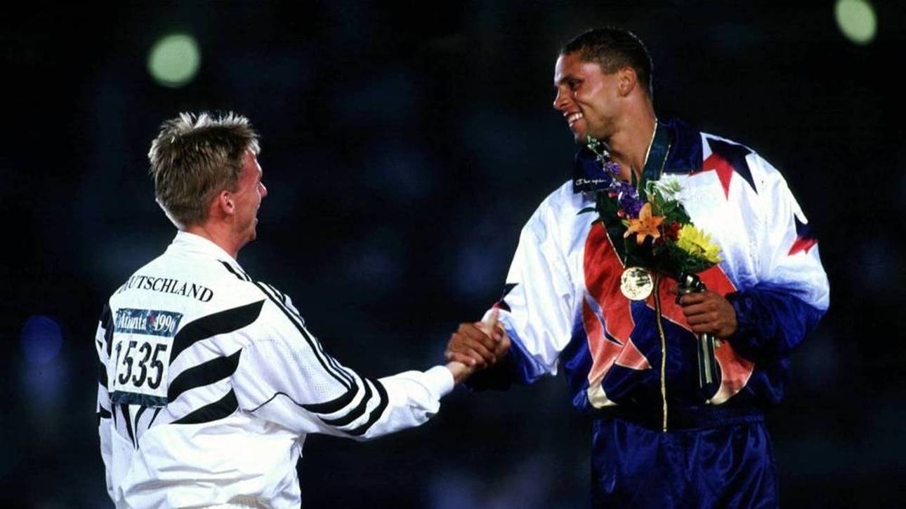 Dan O'Brien (r.) setzte sich gegen Frank Busemann durch