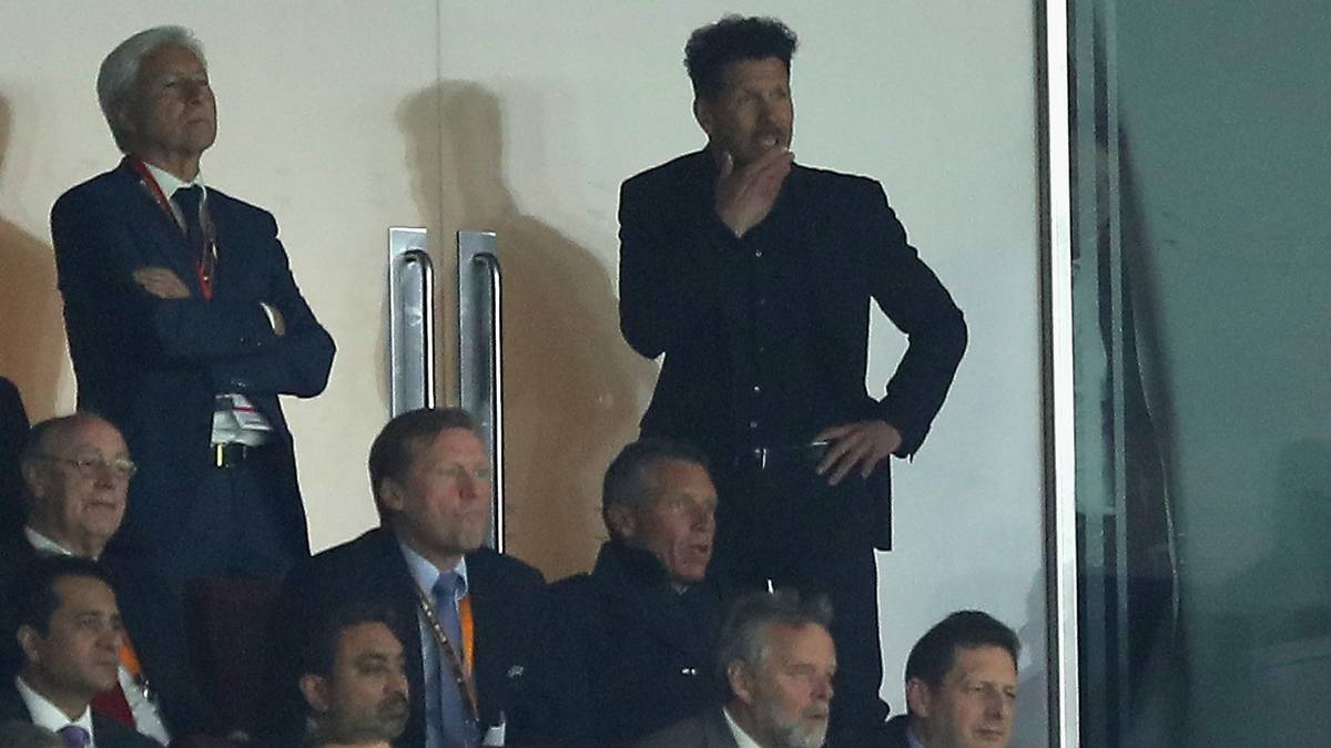 Der Gegentreffer lässt die Laune von Simeone auf der Tribüne weiter in den Keller sinken