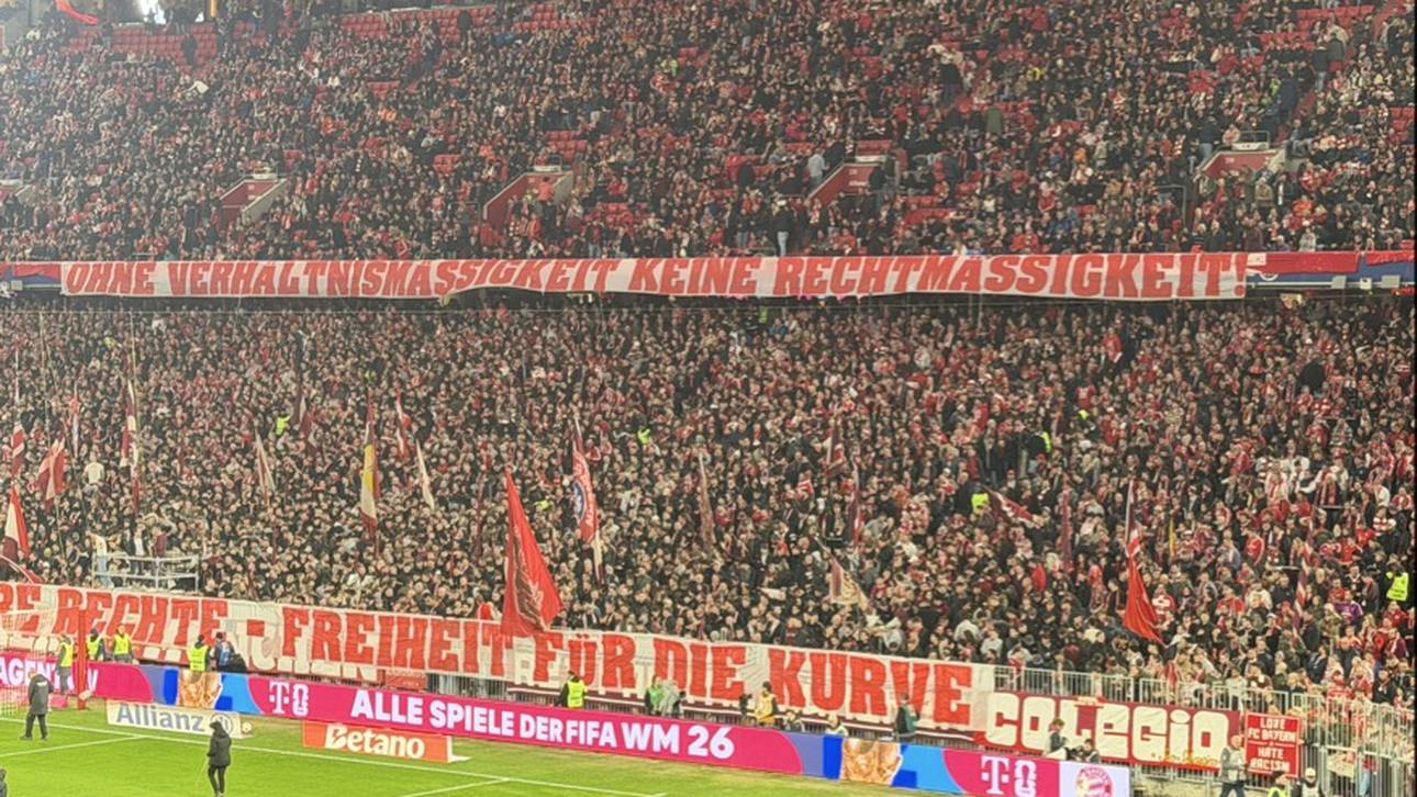 Banner der Bayern-Fans gegen Gladbach: "Ohne Verhältnismäßigkeit keine Rechtmäßigkeit"
