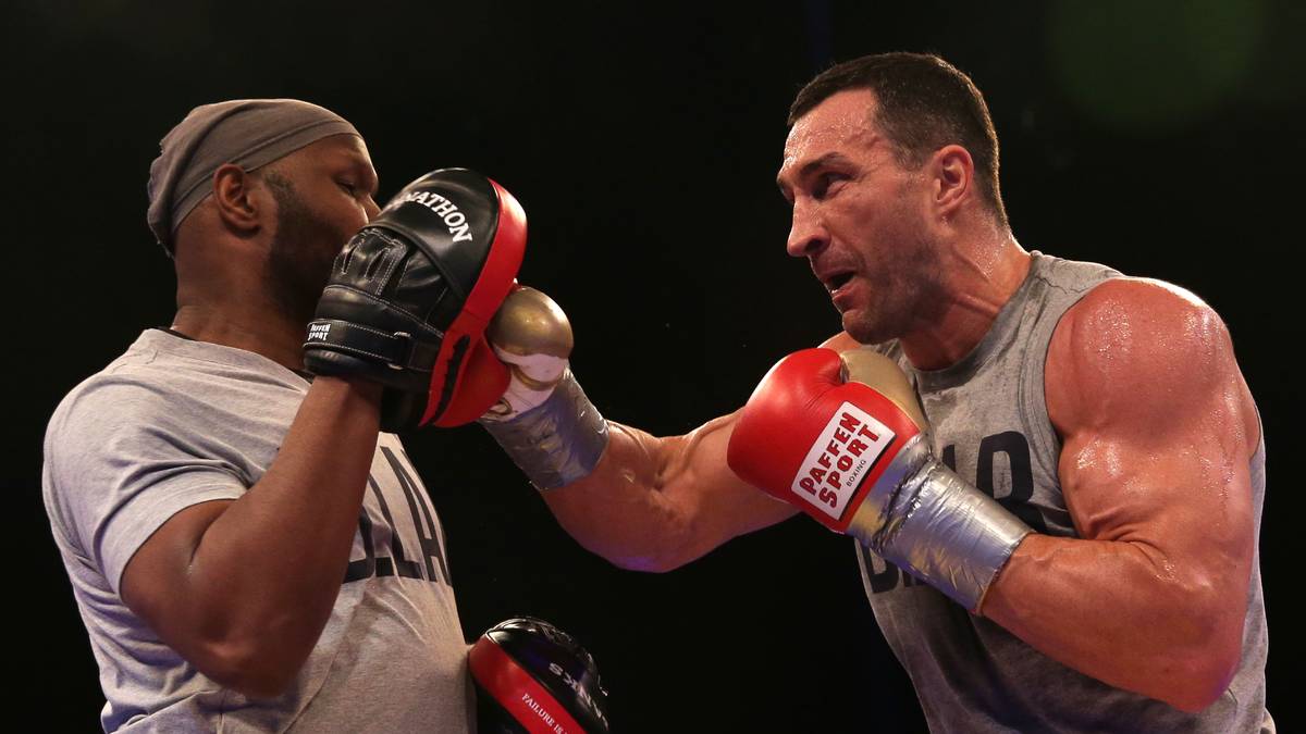 Klitschko beim Training mit Johnathon Banks