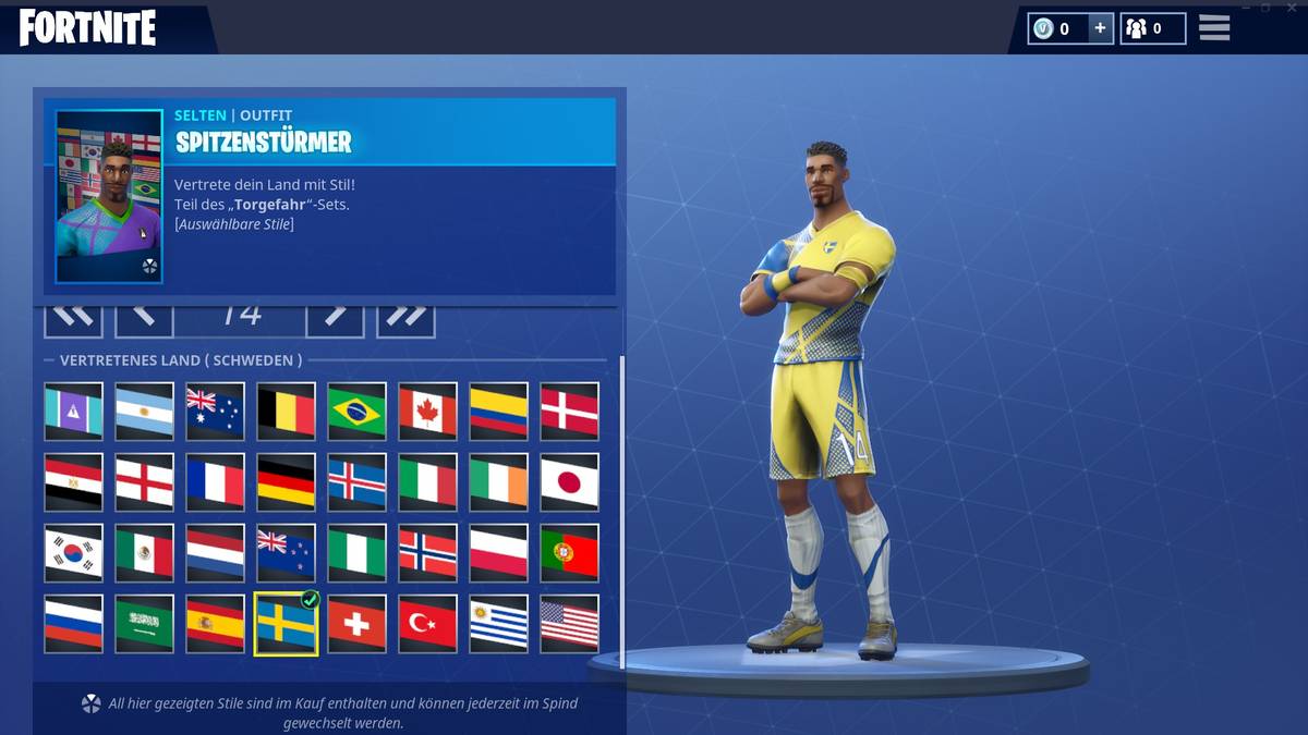 Während das WM-Trikot der schwedischen Kicker relativ schlicht in gelb gehalten ist, wirkt der Ableger im Comic-Shooter fast schon futuristisch