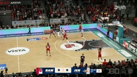 Die BBL-Highlights der Basketball-Partie BMA365 Bamberg Baskets - Science City Jena im Video. 