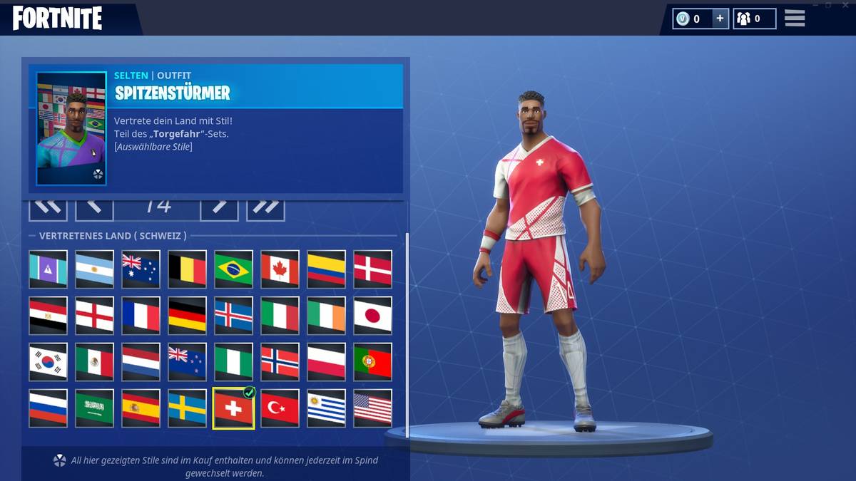 Die Schweizer sind virtuell wie auf dem echten Rasen natürlich in den Nationalfarben rot und weiß unterwegs