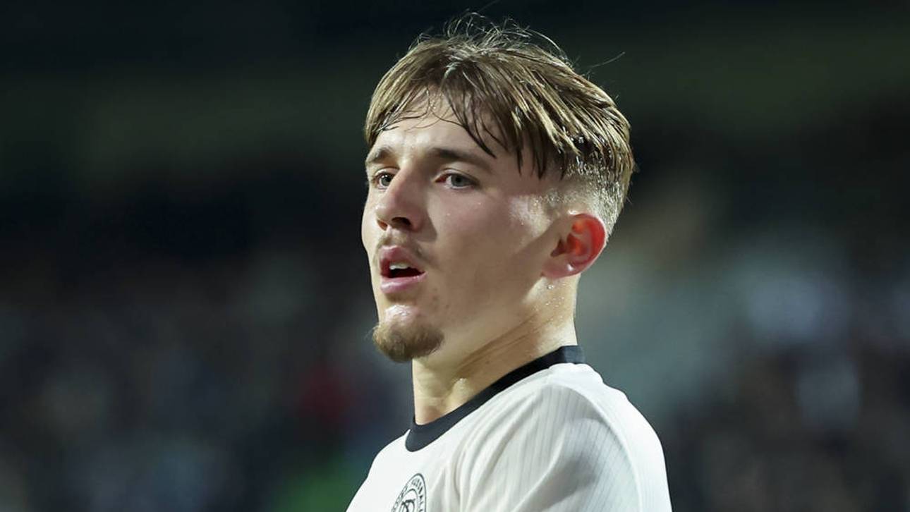 Lennart Karl bei seinem Debüt für die deutsche U21-Nationalmannschaft
