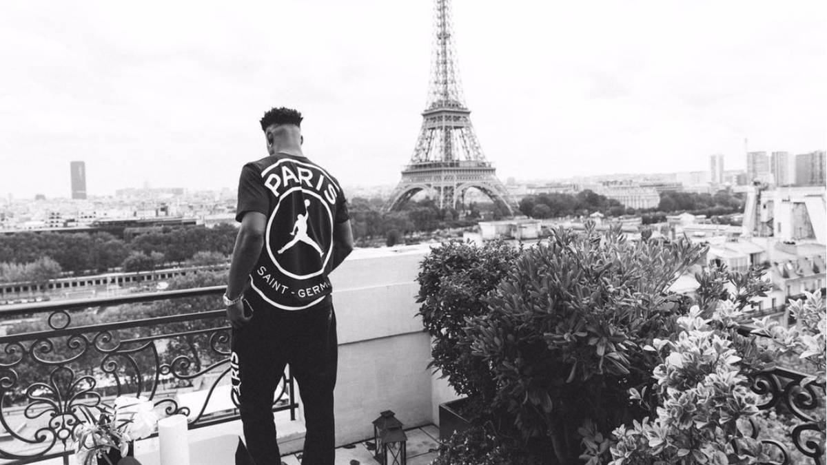 Werbungf für die neuen Klamotten der Linie JORDANxPSG macht unter anderem NBA-Star Jimmy Butler von den Minnesota Timberwolves