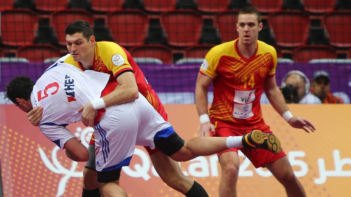 Da nutzen den Mazedoniern auch keine Ringeinlagen gegen Domagoj Duvnjak vom THW Kiel