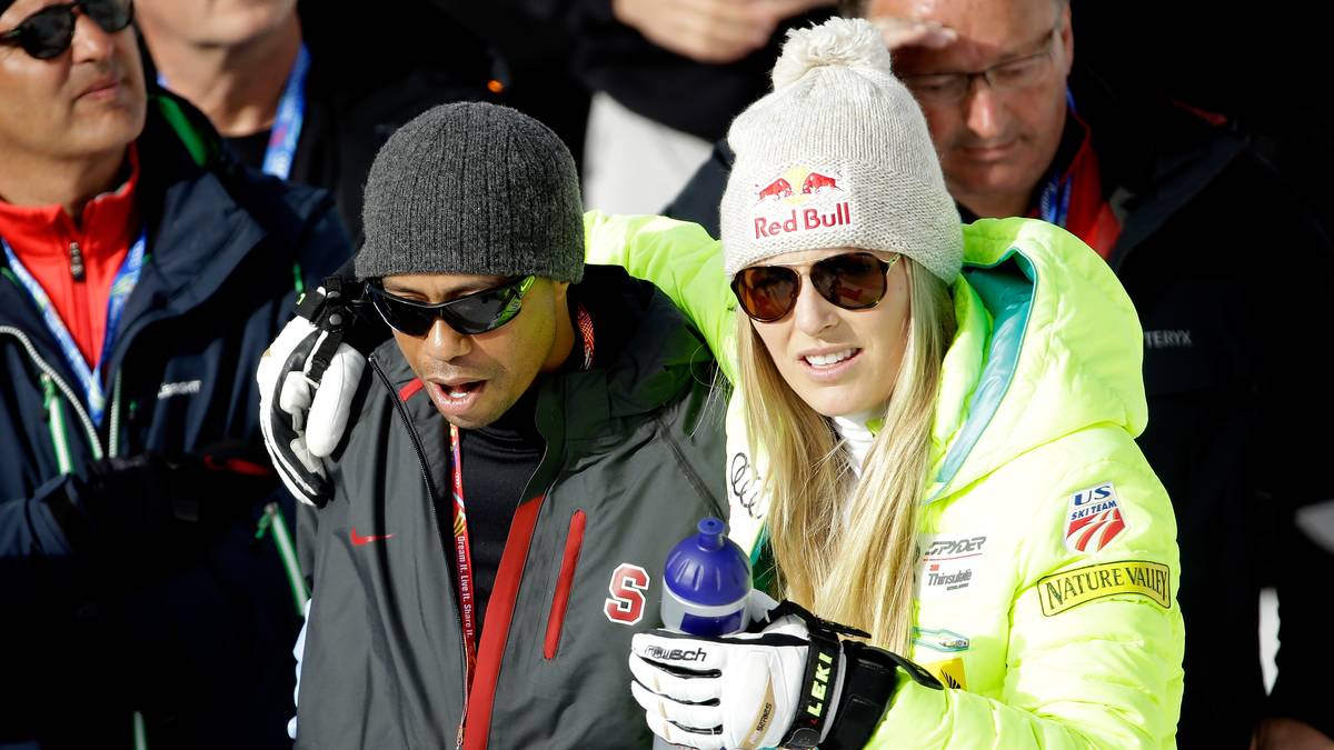 Die Beziehung hält - offenbar jedoch mit mehreren Pausen - über zwei Jahre. Woods begleitet die viermalige Gesamtweltcup-Siegerin mehrmals zu Skirennen, hier in Beaver Creek