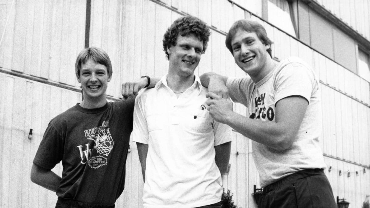 Detlef Schrempf, Uwe Blab und Christian Welp (v.l.n.r.) waren die ersten drei Deutschen in der NBA