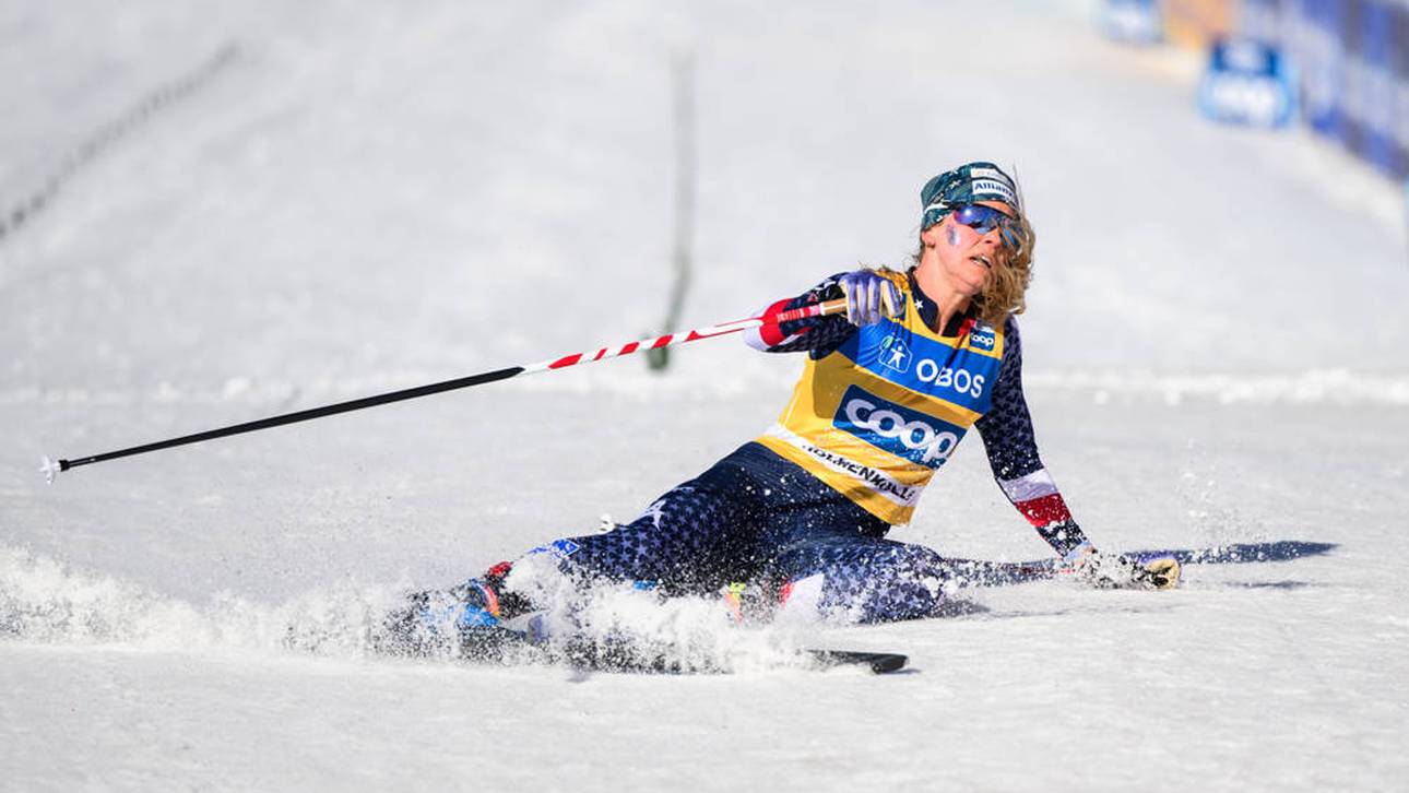 Immer wieder schmeißt sich Jessie Diggins entkräftet ins Ziel - doch der Ehrgeiz hat eine Schattenseite