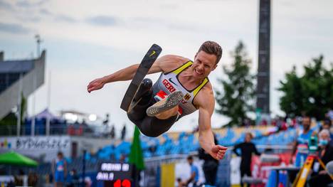 Markus Rehm bei seinem Weltrekordsprung bei der Para-EM