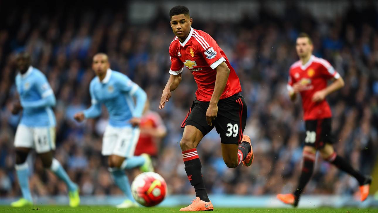 Marcus Rashford (M.) schaffte bei ManUnited den Durchbruch