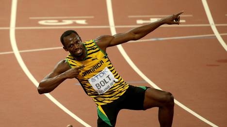 Usain Bolt feiert WM-Gold über 200 Meter