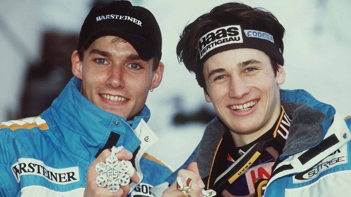 NORDISCHE SKI WM 1999 Trotz aller gemeinsamer Erfolge - Sven Hannawald (l.) stand lange Jahre im Schatten von Martin Schmitt (r.)