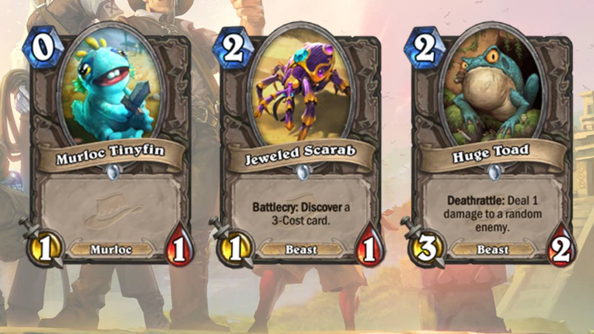 Der kleine Murloc überzeugt hauptsächlich durch sein Aussehen. Mit dem Jeweled Scarab kann man sich für eine von drei Karten entscheiden. Ob Huge Toad gespielt wird, bleibt abzuwarten.