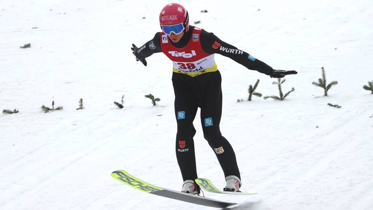 Mach nach Springen auf Podestkurs