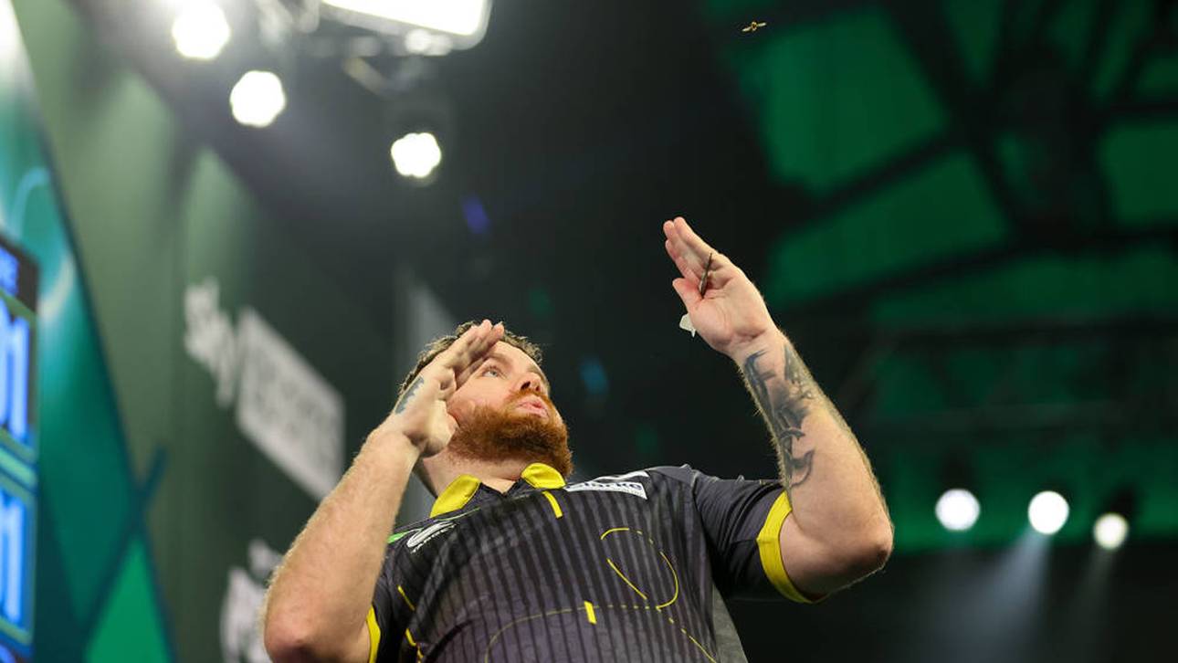Scott Williams kämpft bei der Darts-WM 2024 mit der Ally-Pally-Wespe