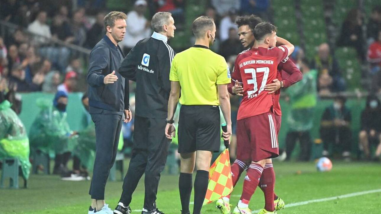 Taylor Booth wurde im DFB-Pokal gegen den Bremer SV im August 2021 für Leroy Sané eingewechselt