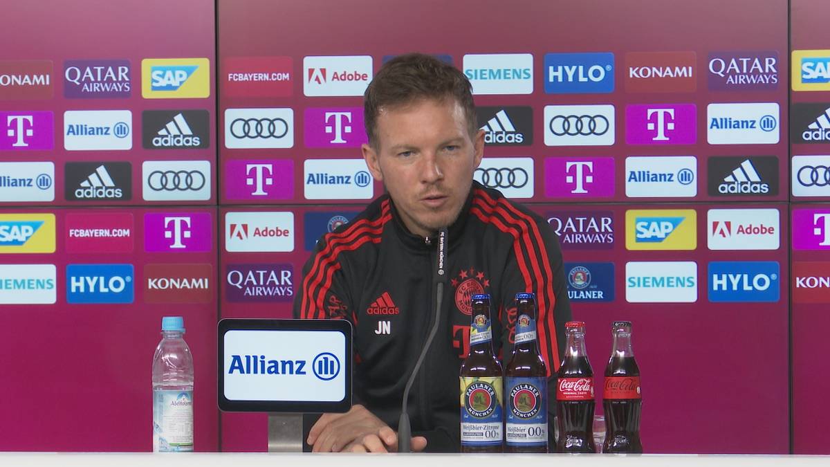 Bayern-Trainer Julian Nagelsmann äußert sich auf der Pressekonferenz vor dem Spiel gegen Borussia Mönchengladbach zur Abschaffung der 50+1-Regel.