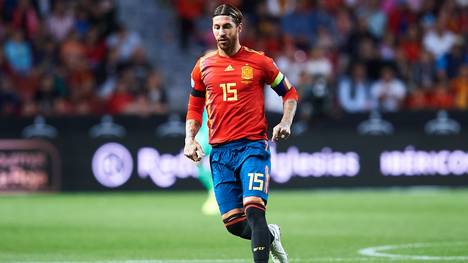 GIJON, SPAIN - SEPTEMBER 08: Sergio Ramos of Spain in action  during the UEFA Euro 2020 qualifier match between Spain and Faroe Islands at Estadio Municipal El Molinon on September 08, 2019 in Gijon, Spain. (Photo by Juan Manuel Serrano Arce/Getty Images)