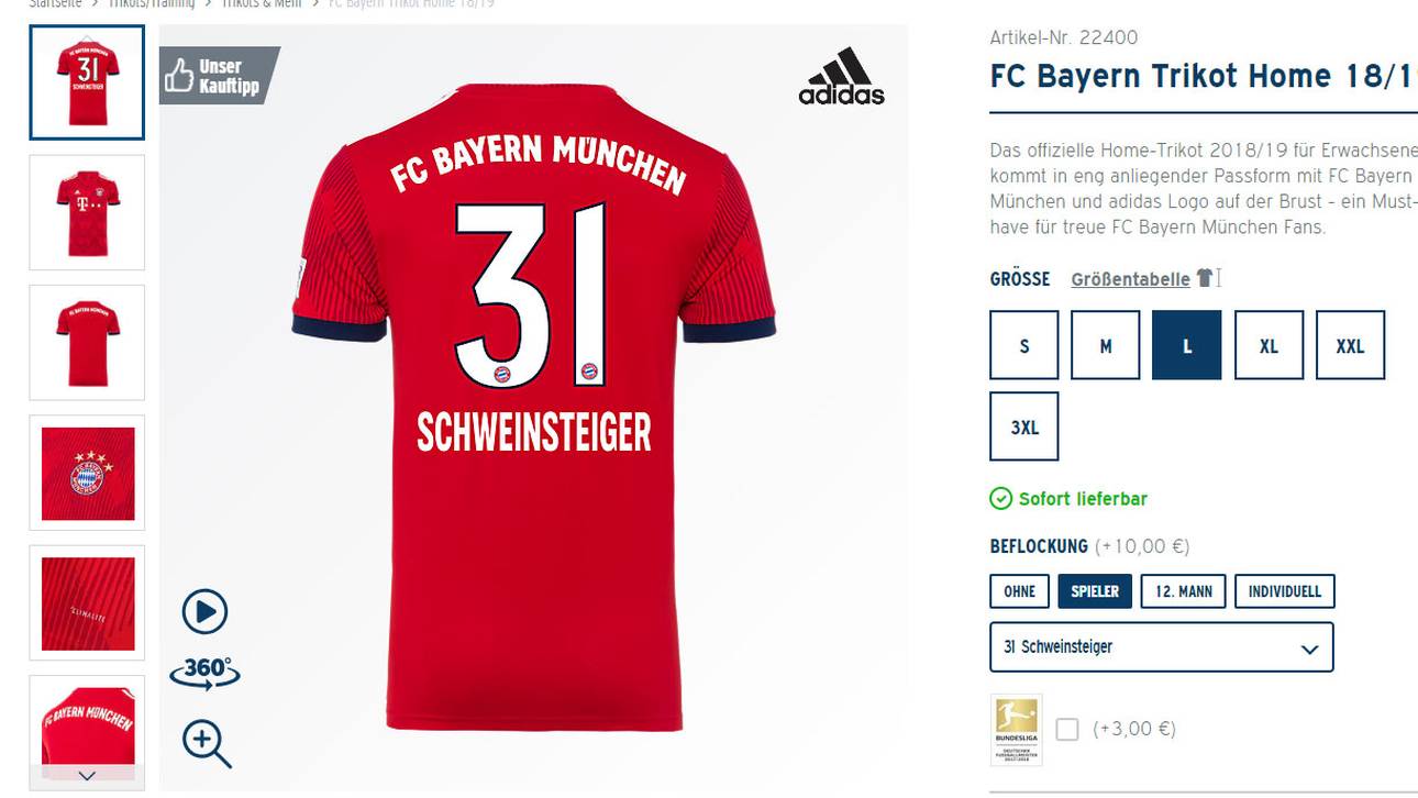 FCB verkauft Schweinsteiger-Trikot