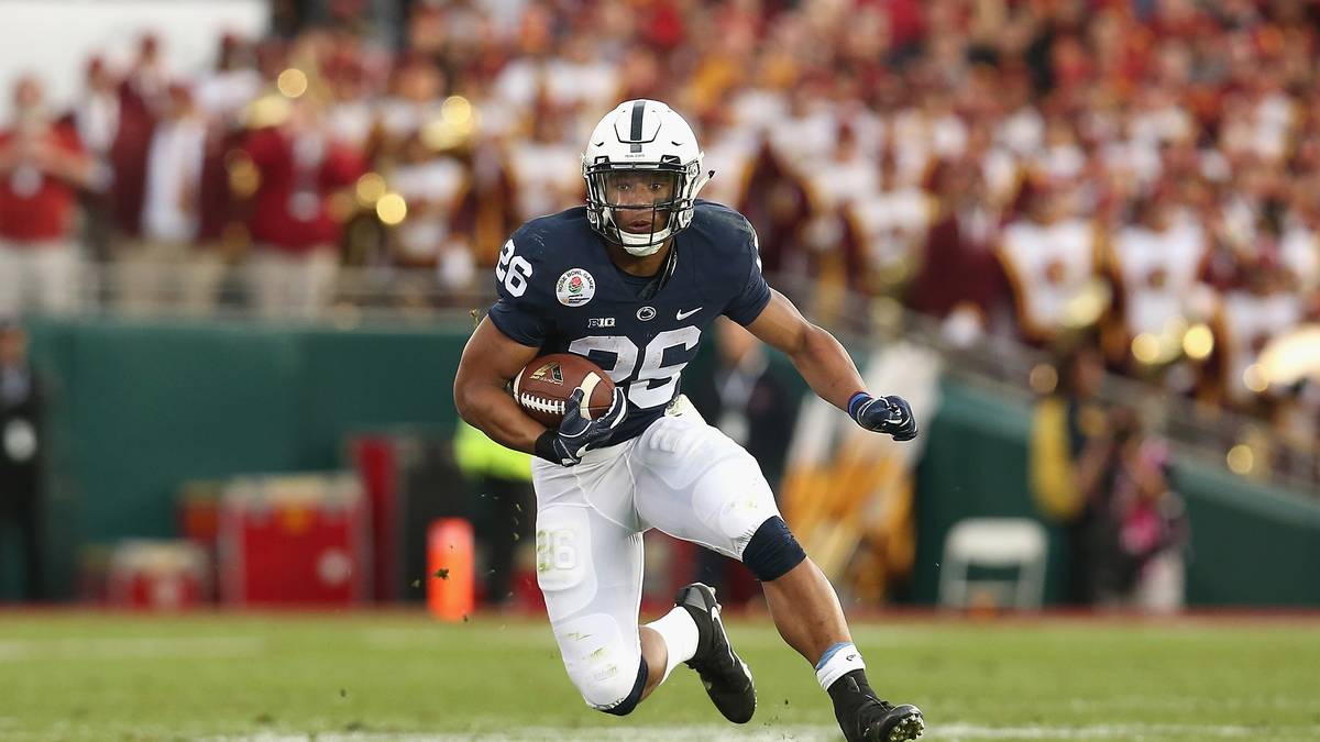 SAQUON BARKLEY (Running Back, Penn State): Der Running Back ist ein Laufwunder. Sowohl im ersten (1076 Yards), als auch im zweiten College-Jahr (1496 Yards) stellte er einen neuen Collegerekord für Rushing Yards innerhalb einer Saison auf