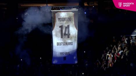 153 Mal spielte Dirk Nowitzki für Deutschland. Bei einer Zeremonie vor dem EM-Start der deutschen Mannschaft in Köln wurde der 44-Jährige geehrt.