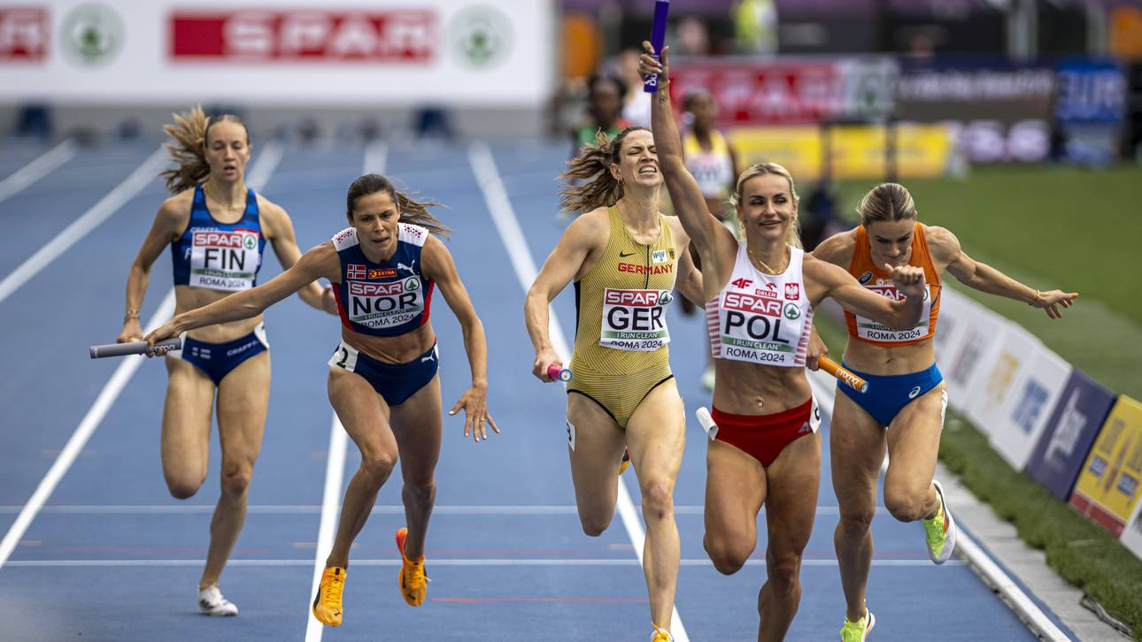 Eileen Demes (Mitte) führte die deutsche Staffel auf Platz 2