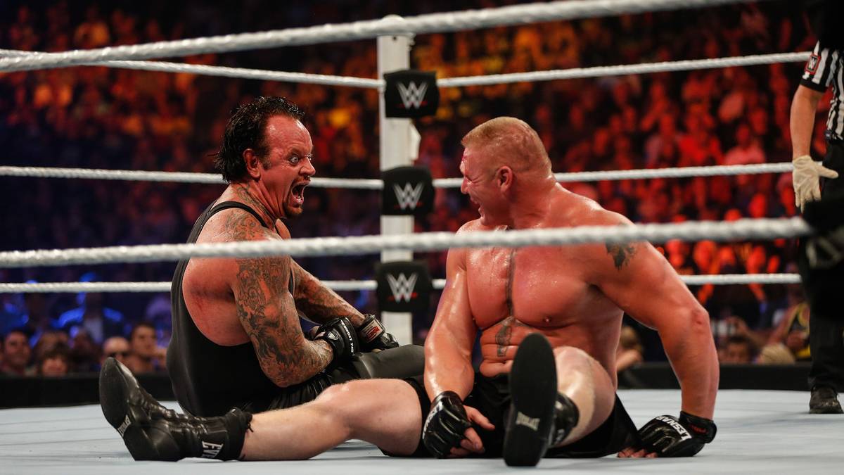 Der Undertaker bei seinem Match gegen Brock Lesnar beim SummerSlam 2015