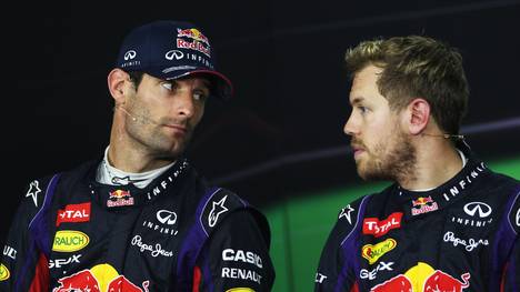 Mark Webber und Sebastian Vettel (r.) fuhren von 2009 bis 2013 gemeinsam für Red Bull