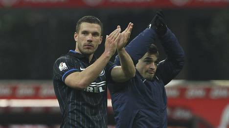 Lukas Podolski und Xherdan Shaqiri bei Inter Mailand