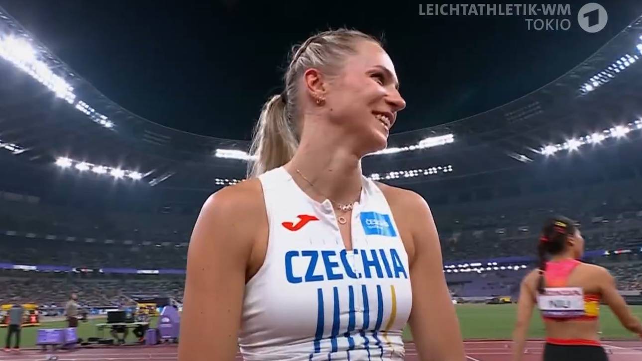 Amalie Svabikova atmet auf, als sie endlich richtig steht