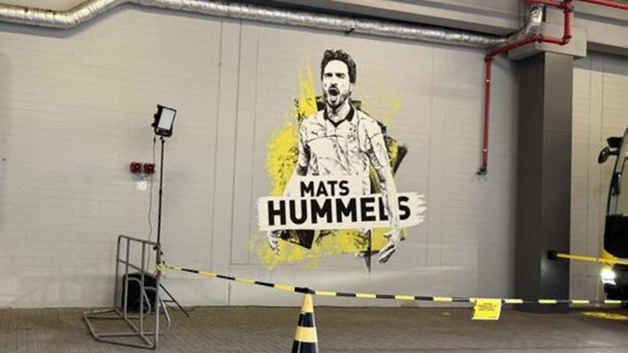 Ein Bild von Mats Hummels schmückt künftig den Innenraum des Stadions