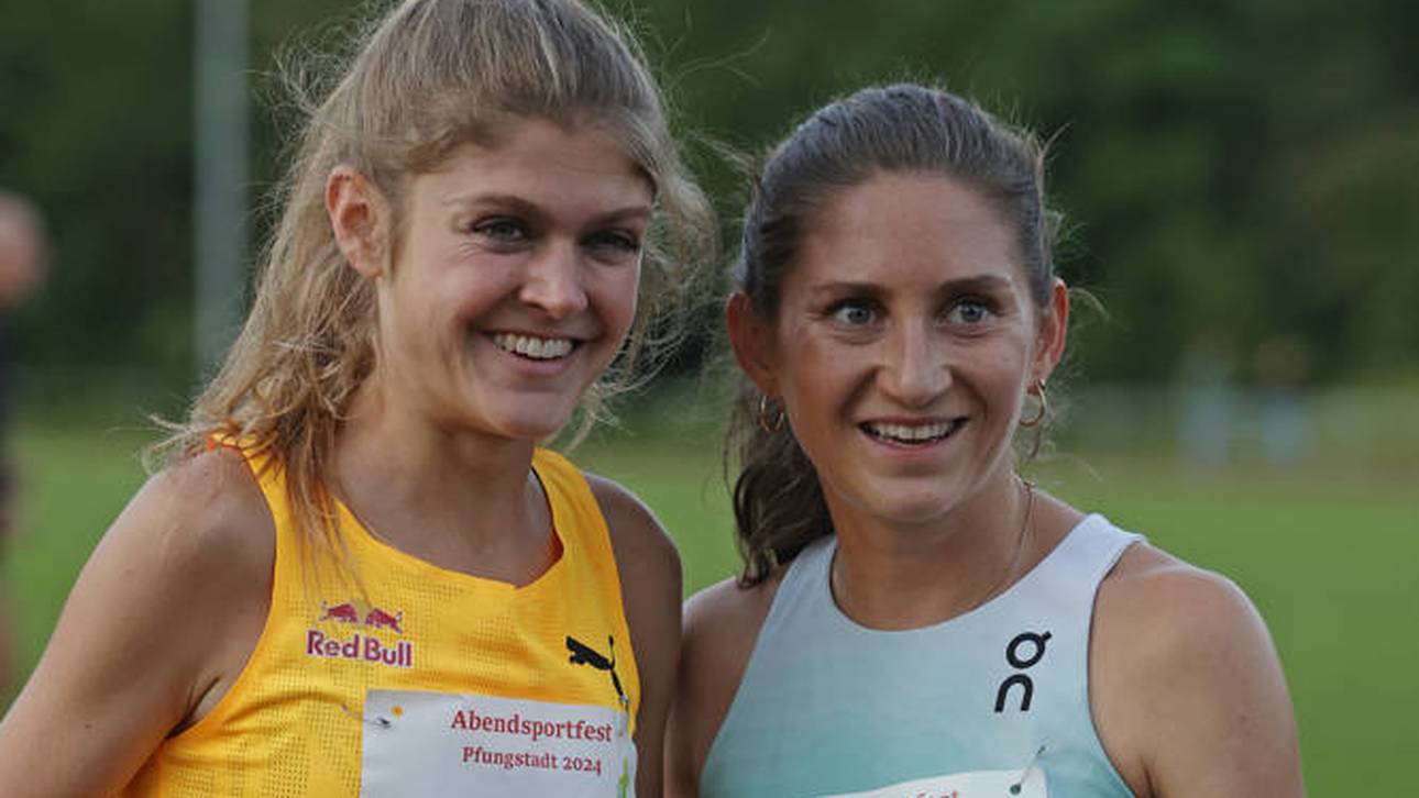 In Pfungstadt kam Klosterhalfen (l.) hinter Gesa Krause ins Ziel