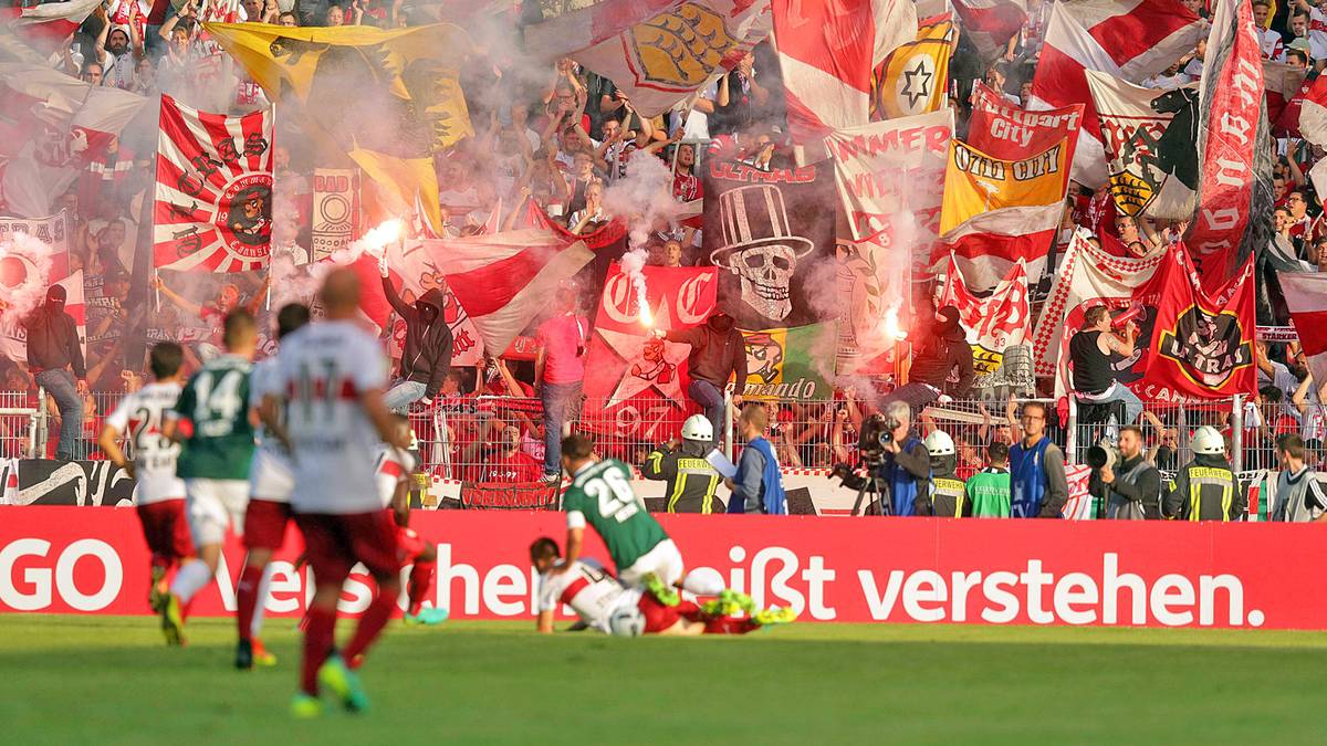 In Homburg zündelten die Stuttgarter Fans beim 3:0-Sieg des VfB.