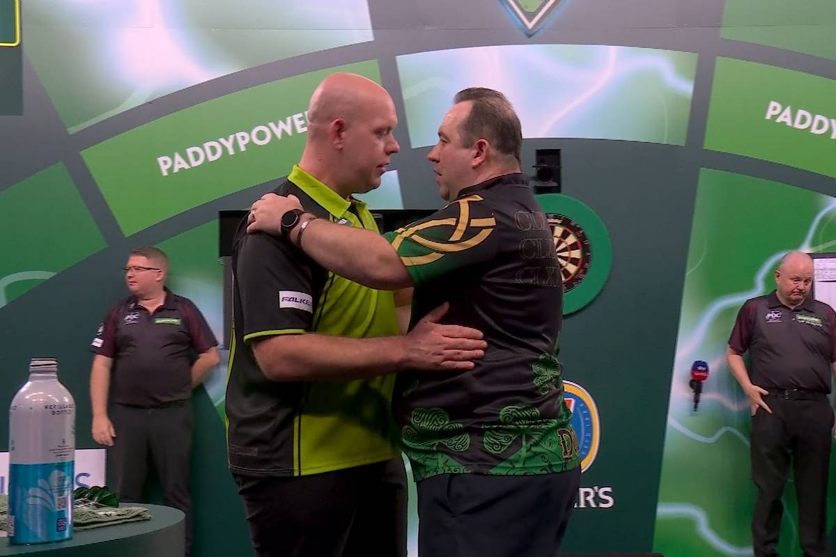 Michael van Gerwen gewinnt in der dritten Runde der Darts WM 2025 mit 4:2 gegen Brandon Dolan und zieht ins Achtelfinale ein.