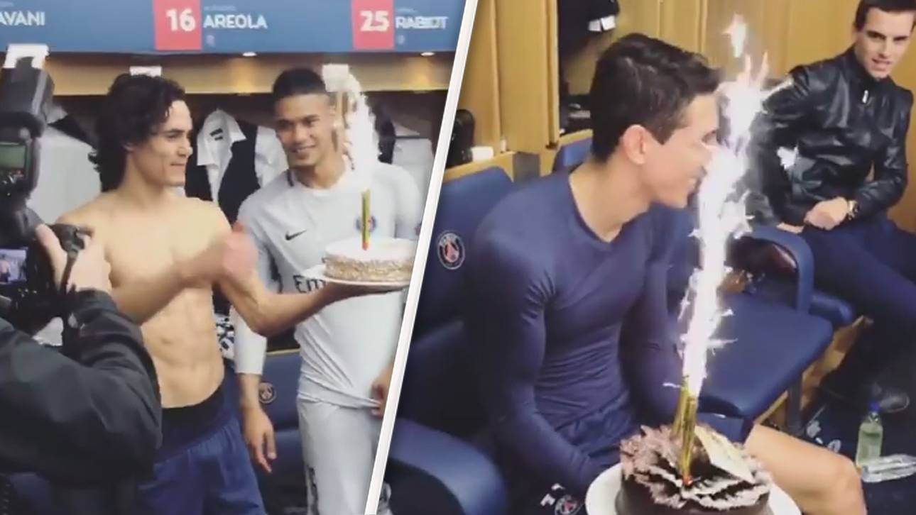 PSG-Kabinenparty steigt mit Kuchen