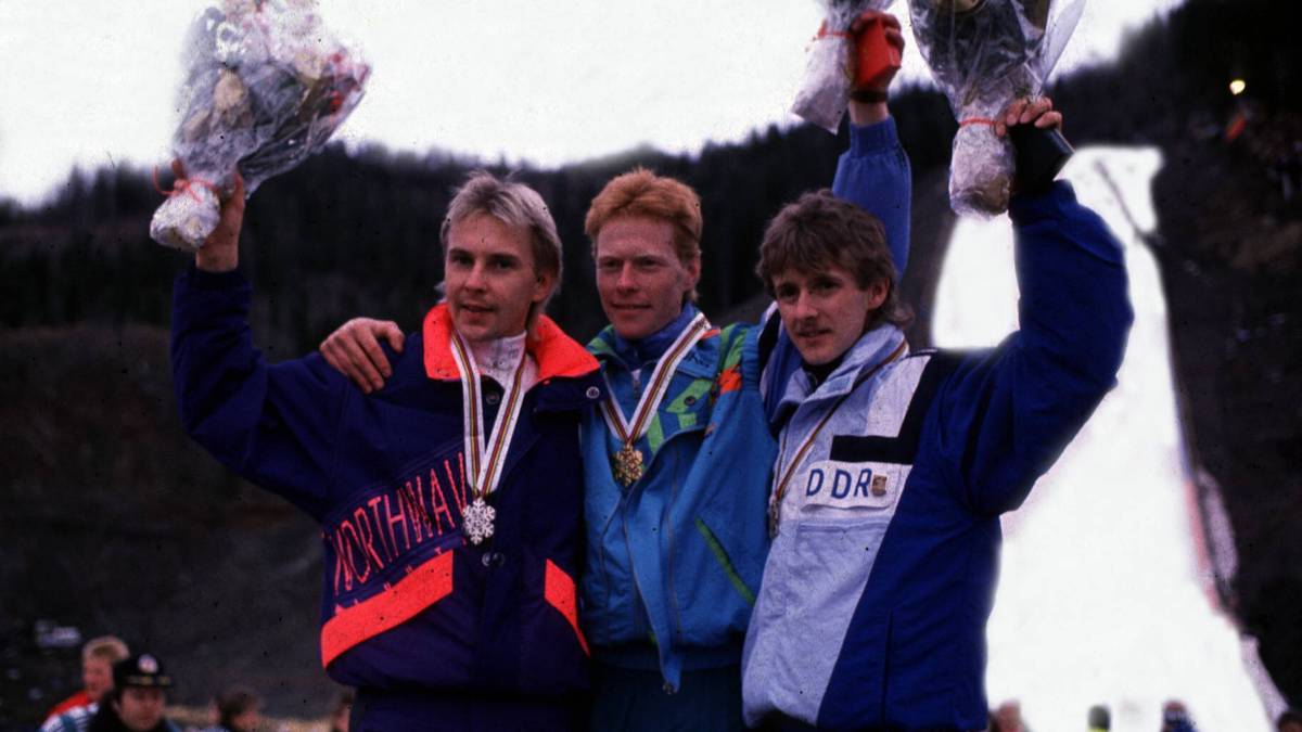 Jens Weißflog (r.) und Matti Nykänen (l., mit Dieter Thoma) zählen zu den besten Skispringern aller Zeiten